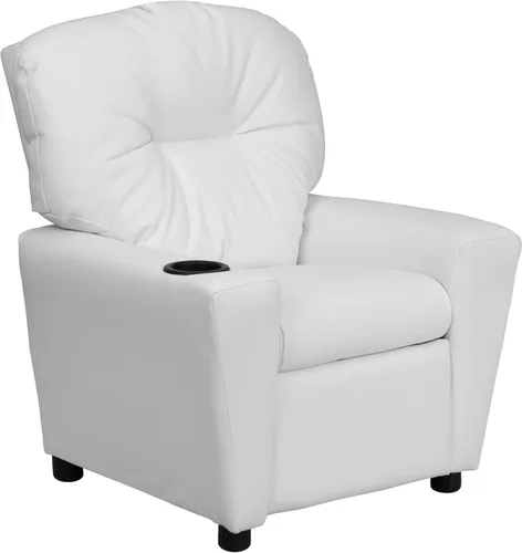 Miniatura 29 de Flash Furniture Chandler LeatherSoft - Silla reclinable para niños con portavasos y reclinable de seguridad, silla reclinable contemporánea