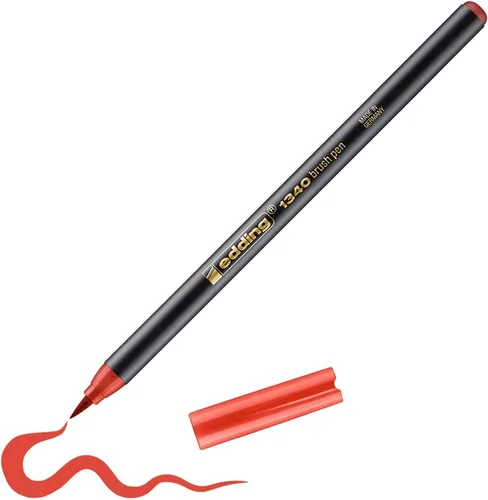 Miniatura 21 de edding 1340 pincel - azul - 1 bolígrafo - punta de pincel flexible - rotulador para pintar, escribir y dibujar - diarios de viñetas, letras a mano