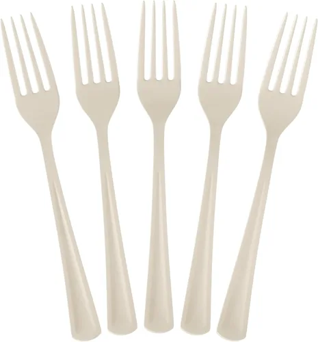 Miniatura 15 de Exquisite Tenedores de plástico morados, 50 piezas, tenedores morados, utensilios desechables, juego de cubiertos de plástico resistente