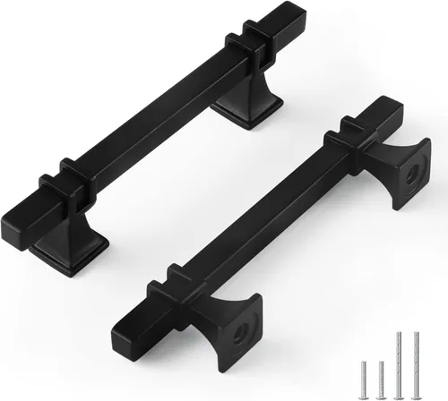 Miniatura 13 de Goldenwarm Paquete de 5 tiradores de gabinete negros de 3 pulgadas de aleación de zinc negro mate para gabinete, manijas de tocador, cajones