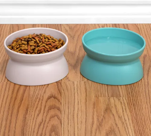 Miniatura 4 de Kitty City Cuencos elevados para gatos (juego de 2), platos elevados para alimentos y agua para gatos, diseño moderno de pedestal, aptos para Pastel