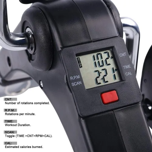 Miniatura 7 de Bicicleta estática plegable para debajo del escritorio, ejercitador de pedal de brazo y pierna portátil