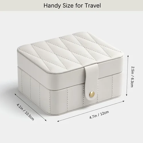 Miniatura 5 de KAMIER Organizador de joyas de viaje cajas de joyería portátiles de cuero acolchado con diamantes para mujeres y niñas organizador pequeño