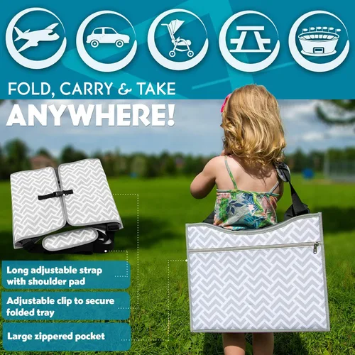 Miniatura 6 de Kenley Kids Bandeja de viaje, bandeja de regazo para asiento de automóvil para niños pequeños, mesa de actividades esenciales para viajes por Azul