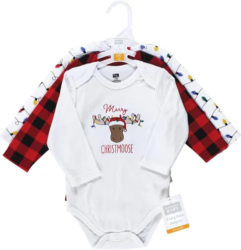 Miniatura 124 de Hudson Baby Body unisex de algodón de manga larga para bebé, leopardo rosa rojo