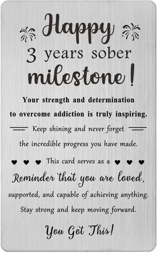 Miniatura 11 de TGCNQ Regalos de sobriedad de 1 mes - Regalos de recuperación para mujeres y hombres - Tarjeta de metal de aniversario sobrio de 30 días