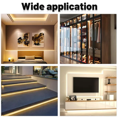 Miniatura 7 de Muzata Paquete de 6 canales LED plateados de 3.3 pies/3.3 ft, sin puntos en forma de U con cubierta difusora blanca lechosa esmerilada, pista