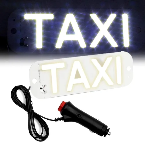 Miniatura 12 de Luz de taxi con enchufe Cig-arette, montaje de succión de taxi de 12 V CC en la lámpara de taxi con cubierta de viento del automóvil, 2 modos de Rojo