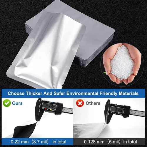 Miniatura 8 de Paquete de 50 bolsas Mylar de 1 galón para almacenamiento de alimentos con absorbentes de oxígeno para arroz, granos, granos de café