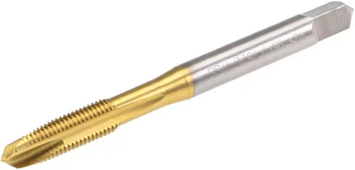 Miniatura 8 de uxcell Tapón de rosca de punta en espiral M2 x 0.4 rosca, roscas de tierra H2 3 flautas, acero de alta velocidad HSS 6542, recubierto de titanio