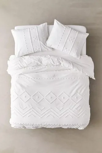 Miniatura 2 de INDACORIFY Juego de funda de edredón copetuda, funda de edredón de microfibra ligera, ropa de cama blanca de 3 piezas preencogida