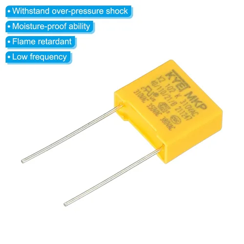 Miniatura 4 de PATIKIL Condensadores de seguridad, paquete de 10 unidades 0.001uF AC 310V 0.394 in Pin Pitch 0.512x0.433x0.197 in polipropileno Film Capacitor