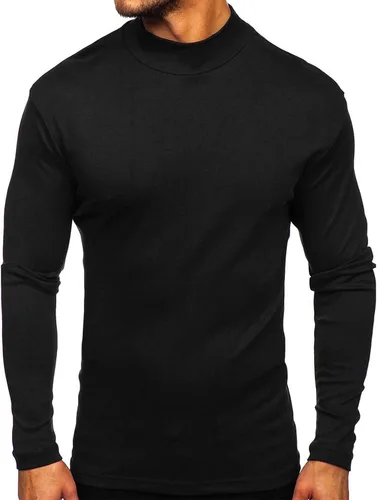 Miniatura 3 de Rela Bota Suéter de manga larga con cuello alto para hombre, diseño básico, elástico, ajustado