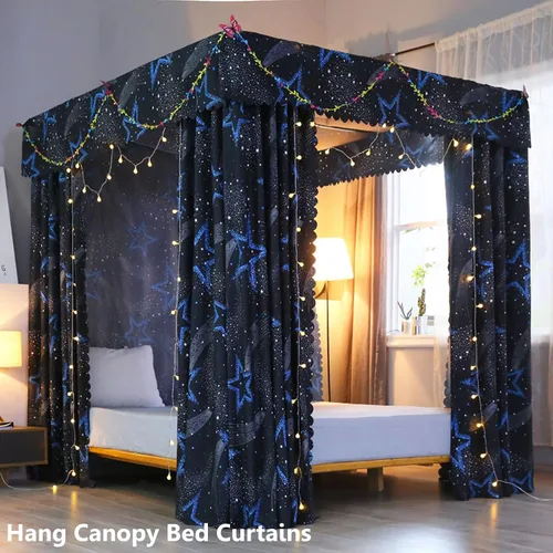 Miniatura 2 de AIKASY Marco de Cama con Dosel Premium para Camas de Tamaño Individual, Postes de Metal Mejorados, Soportes de Cama de Cuatro Esquinas, Ideal