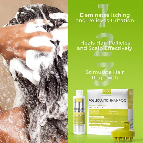 Miniatura 5 de Champú para foliculitis Champú antifúngico para dermatitis seborreica, psoriasis del cuero cabelludo y caspa Alivia la picazón y el cuero