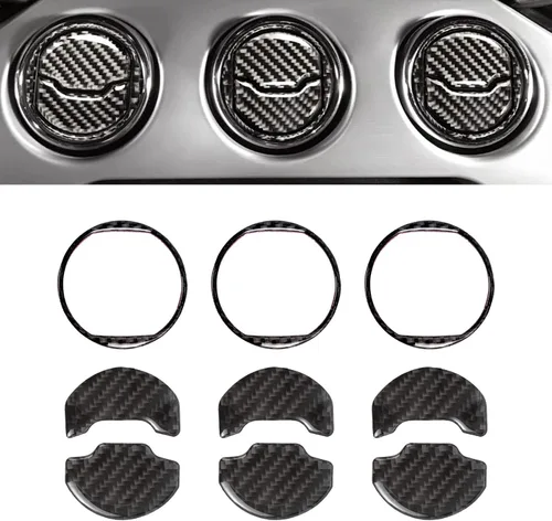 Miniatura 17 de Xotic Tech - Cubierta para panel de cambio de marchas, fibra de carbono suave auténtica, compatible con Ford Mustang 2015-2023 Negro carbón