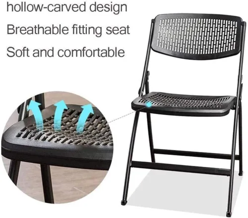 Miniatura 3 de Silla plegable Silla de reunión, silla de oficina, silla de sala de reuniones, silla de entrenamiento, respaldo para el hogar, silla de computadora