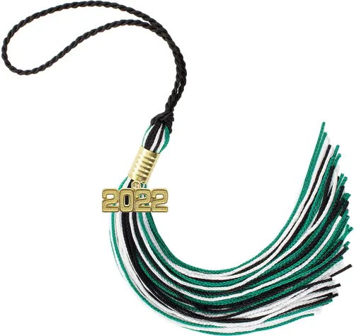 Miniatura 408 de Borla de graduación Aqua 2022, todos los colores escolares disponibles, fabricada en Estados Unidos