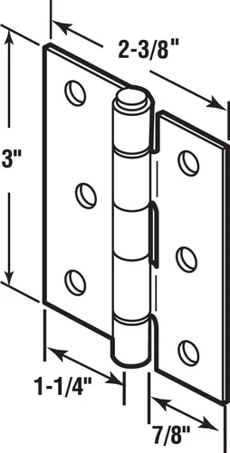 Miniatura 2 de Prime-Line K 5038 Bisagras de repuesto para puerta mosquitera, 3 pulgadas de largo, acero, aluminio (paquete de 2)