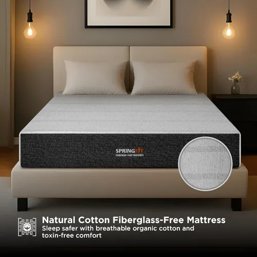 Miniatura 9 de Springfit Colchón de espuma viscoelástica de tamaño individual de 10 pulgadas con tela de punto transpirable para mayor comodidad y alivio