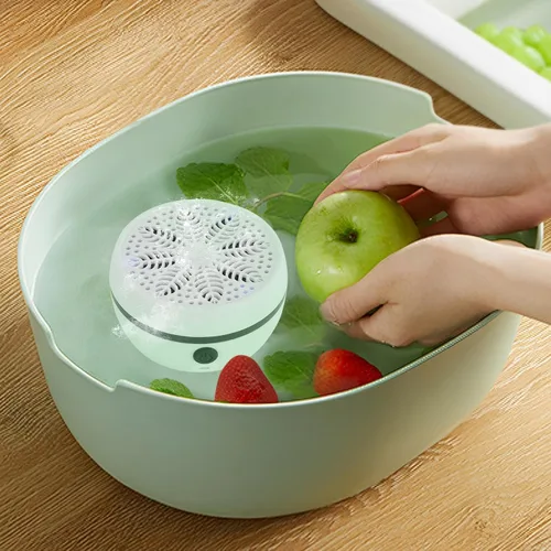 Miniatura 4 de Lavadora de frutas y verduras, dispositivo limpiador portátil de frutas y verduras con 3 engranajes de limpieza, purificador de lavadora de verduras