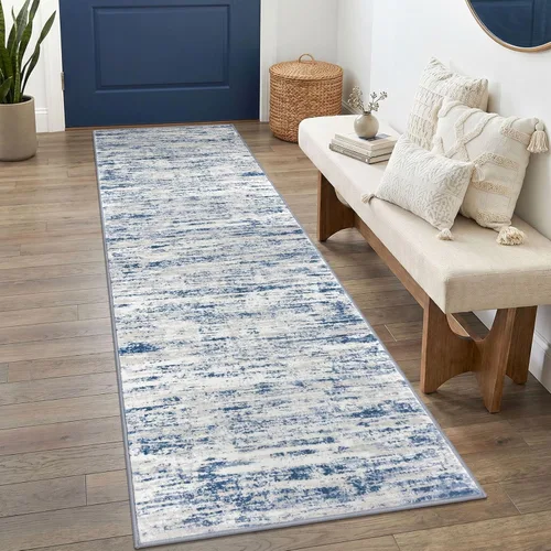 Miniatura 80 de Alfombra de pasillo moderna Lansny 2 x 6 pulgadas, alfombra de cocina lavable verde mostaza multicolor, alfombra antideslizante suave para pasillo