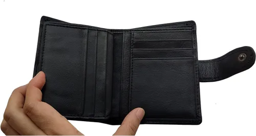 Miniatura 11 de Hombres Cool Eagle Wolf Caballo Totem Cuero Vaca Vertical Cartera Cremallera Multi-tarjeta Titular, Tótem de caballo, Minimalista