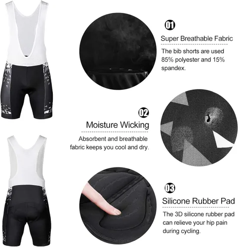 Miniatura 6 de INBIKE Conjunto de camiseta de ciclismo de manga corta transpirable para hombre con pantalones cortos acolchadospantalones cortos de babero