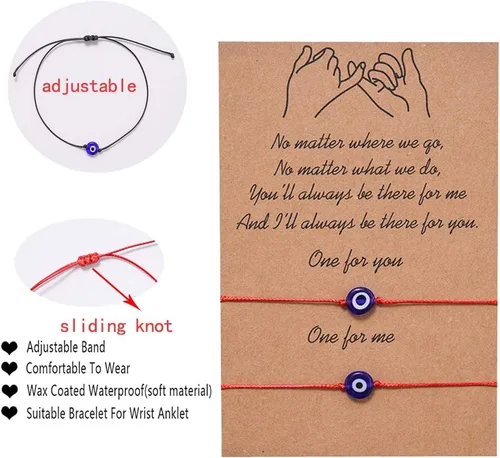 Miniatura 2 de RUIZHEN - Collar con dije plateado con cristal de mal de ojo, con cordón de cuero, collar con ojos azules