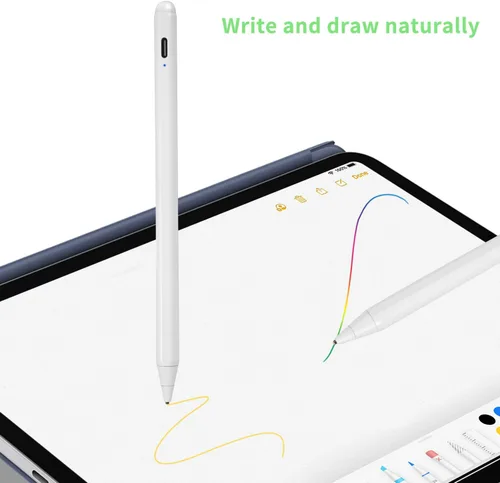 Miniatura 3 de Lápiz óptico electrónico para iPad de 5ª generación de 9.7 pulgadas 2017, lápiz capacitivo activo recargable tipo C, compatible con Apple iPad de 5ª