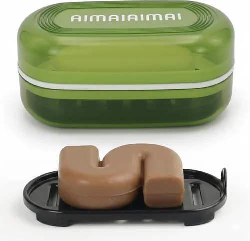 Miniatura 8 de AIMAIAIMAI Estuche de viaje para dos barras de champú – Compatible con barras de champú y acondicionador sólido Kitsch, contenedor grande de jabón
