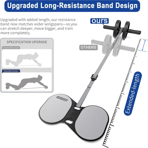 Miniatura 3 de Ally Peaks Rueda de rodillo abdominal con resistencia ajustable, abdominales de rebote automático y equipo de entrenamiento de núcleo