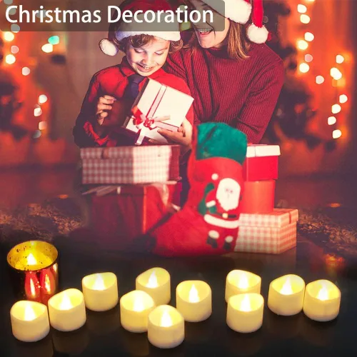 Miniatura 5 de Velas con luz de té LED sin llama con temporizador, 12 unidades, 6 horas de encendido y 18 horas de apagado en un ciclo de 24 horas, velas votivas a