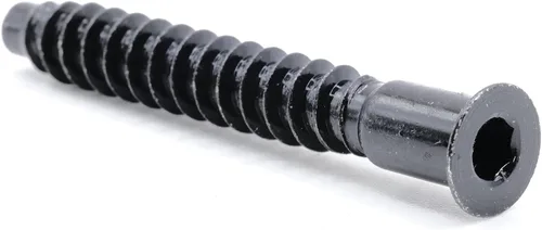 ReplacementScrews Tornillos de montaje negros compatibles con IKEA Part 100219/100214 (IDANAS, HEMNES, Ivar) – Confirmat de rosca gruesa (paquete de