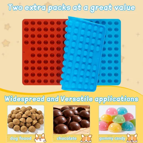 Miniatura 3 de Sidosir 2 moldes redondos de silicona de chocolate para perros, molde antiadherente en forma de semiesfera para hornear golosinas para perros, mini