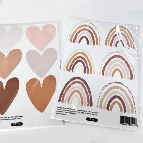 Miniatura 8 de funlife Calcomanías de pared pequeñas de arco iris bohemio para despegar y pegar, autoadhesivas, coloridas calcomanías de pared para decoración