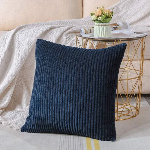 Miniatura 37 de Artscope Fundas de Almohada de Pana a Rayas Acogedoras Súper Suaves Decorativas Cuadradas Fundas de Cojín para Sofá Sillón Dormitorio Decoración