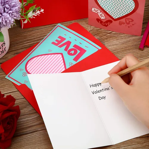 Miniatura 4 de Zonon 48 tarjetas para el día de San Valentín con sobres, tarjetas de felicitación a granel para niños de 4 x 6 pulgadas, tarjetas postales de San