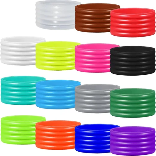 15 colores disponibles Buena elasticidad 8-45 piezas de raqueta de tenis/paletas de pickleball/squash anillo de silicona raqueta agarre bandas