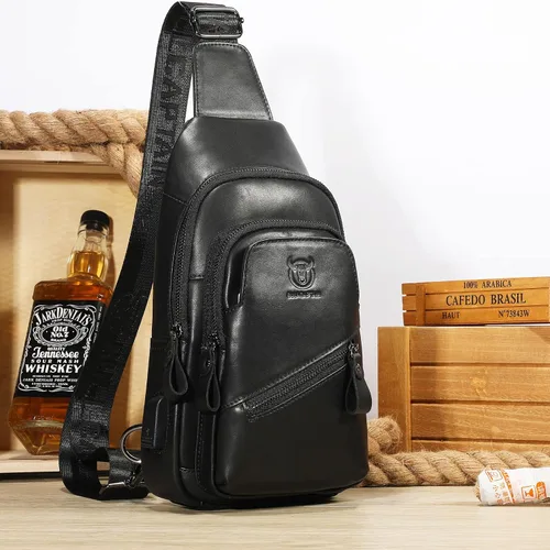 Miniatura 108 de LUKZIJAES Bolso bandolera de cuero genuino para hombre