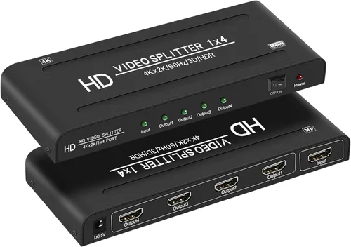 Miniatura 11 de Divisor HDMI 4K @60Hz 1x8 1 en 8 salidas, 4: 4: 4, 18 Gbps, 8 puertos alimentados HDMI 2.0 Splitter compatible con escalador automático hacia abajo