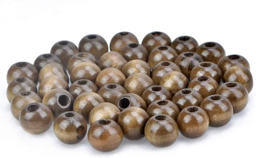 Miniatura 17 de AD Beads Cuentas de madera con espacio libre para manualidades, cuentas de madera con agujero grande surtidas para hacer collares, pulseras