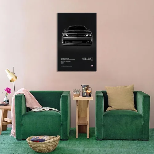 Miniatura 4 de Póster de Supercar Challenger Hellcat - Póster de carreras para pared, lienzo para regalo de cumpleaños, decoración de la casa enmarcada o sin marco