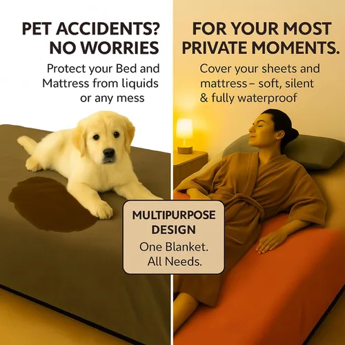 Miniatura 2 de Callarome Manta impermeable para mascotas de 80 x 90 pulgadas, diseño silencioso sin arrugas con forro polar suave para protección de la cama, manta