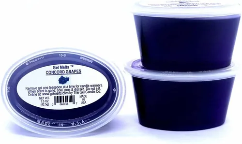 Miniatura 2 de Paquete de 3 unidades de cera de gel Sweet CONCOND GRAPES aroma Long Lasting Gel Melts para calentadores y quemadores, pela, derrite, disfruta