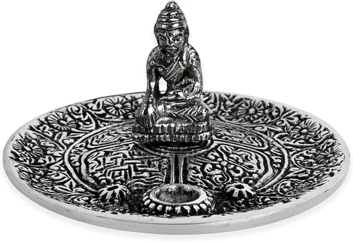 Incense Garden Soporte para quemador de incienso tibetano, aluminio reciclado para conos de incienso, 4 pulgadas