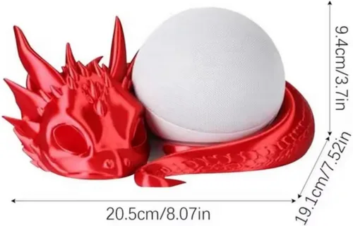 Miniatura 7 de Dragon - Soporte de altavoz para Echo Dot 4ª/5ª generación, soporte de escritorio impreso en 3D, negro (oro negro)