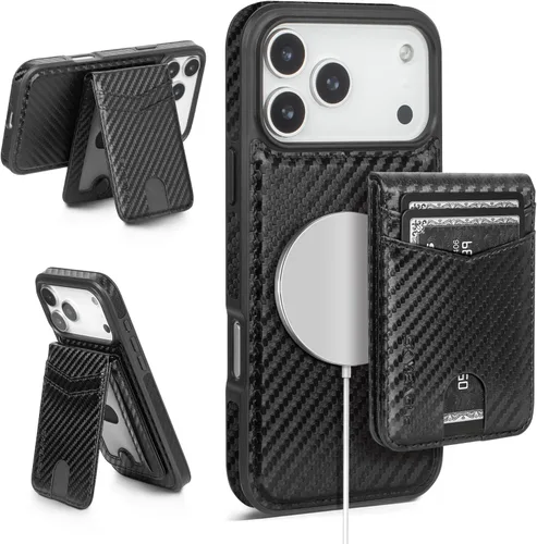 Miniatura 72 de SkyEagle Magsafe - Funda magnética 2 en 1 desmontable para iPhone 11 Pro Max con tarjetero, para mujeres y hombres, piel sintética con bloqueo RFID