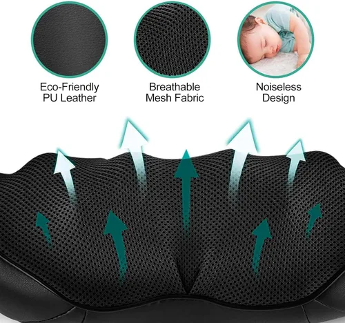 Miniatura 9 de Medcursor - Masajeador de Cuello, Masajeador Eléctrico Portátil para Cuello y Espalda con Calor, Almohada de Amasamiento 3D de Tejido Profundo