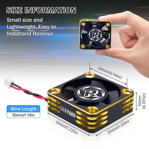 Miniatura 3 de Surpass Hobby Ventilador de refrigeración RC de 30 mm Disipación de calor Ventilador RC 28000RPM Ventilador ESC para Buggy ESC de coche RC 1/10 1/8